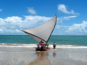 la spiaggia di Cumbuco, vicino a Fortaleza, in Brasile